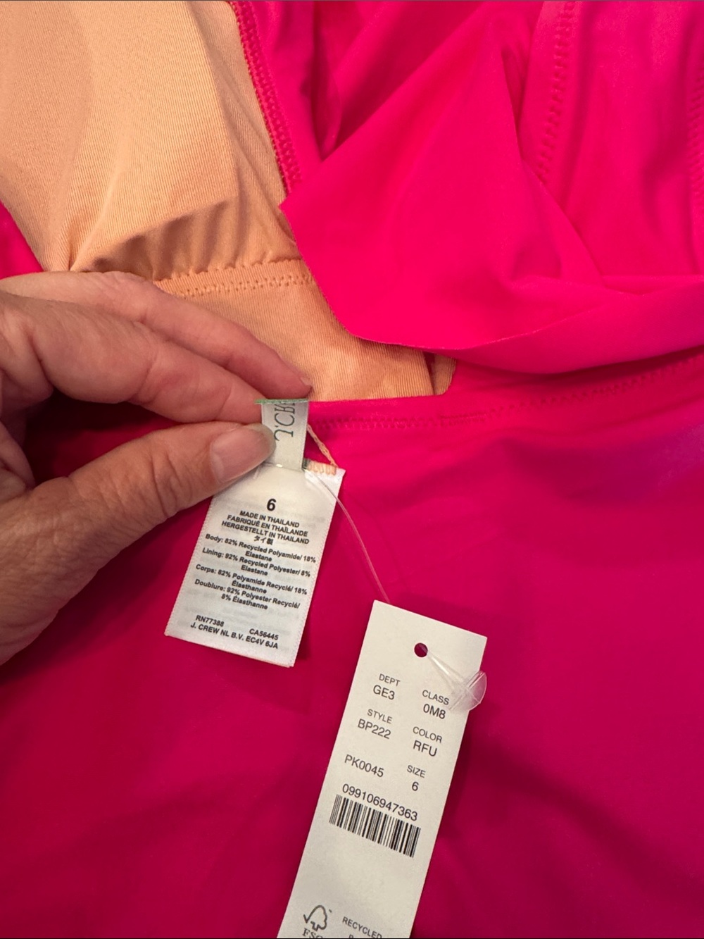J. CREW Ruched Ruffle V-Neck One Piece Swimsuit - Picture 6 of 7